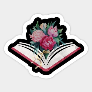 Flowers In Books Growth Of Life From Knowledge Garden Story Sticker